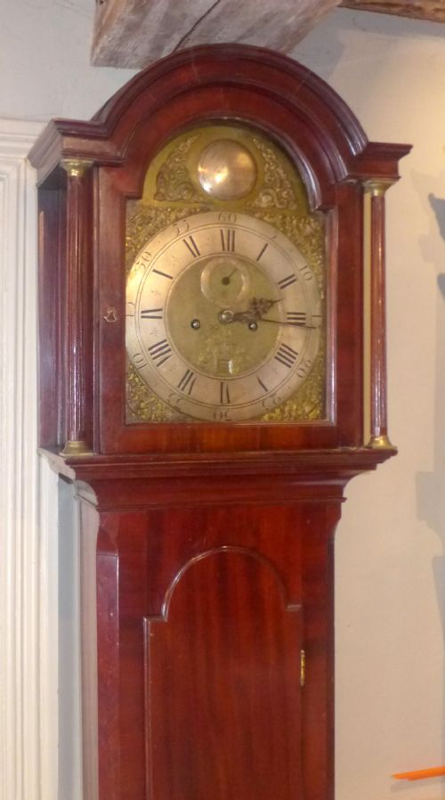 fig 1. 18th Cent Mahogany 8 Day Longcase Clock