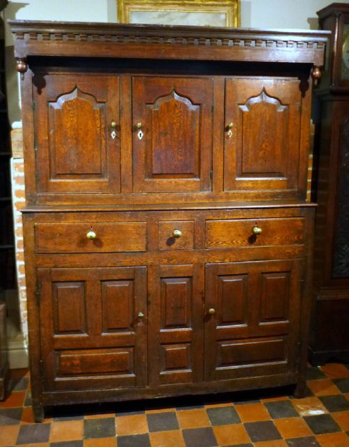 18th Cent Oak Court Cupboard/press Cupboard