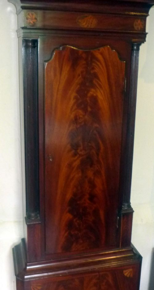 fig 3. An Exceptional 18th Cent Mahogany Moon Dial Longcase Clock