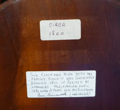 fig 2. 19th Cent Mahogany Scottish Longcase Clock