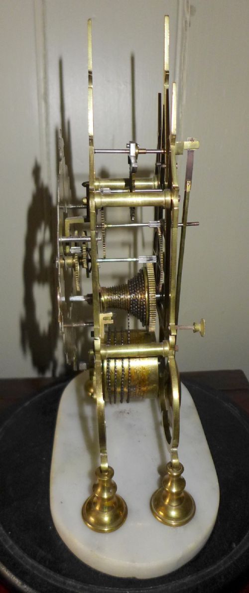fig 1. 19th Cent Brass Fusee Skeleton Clock