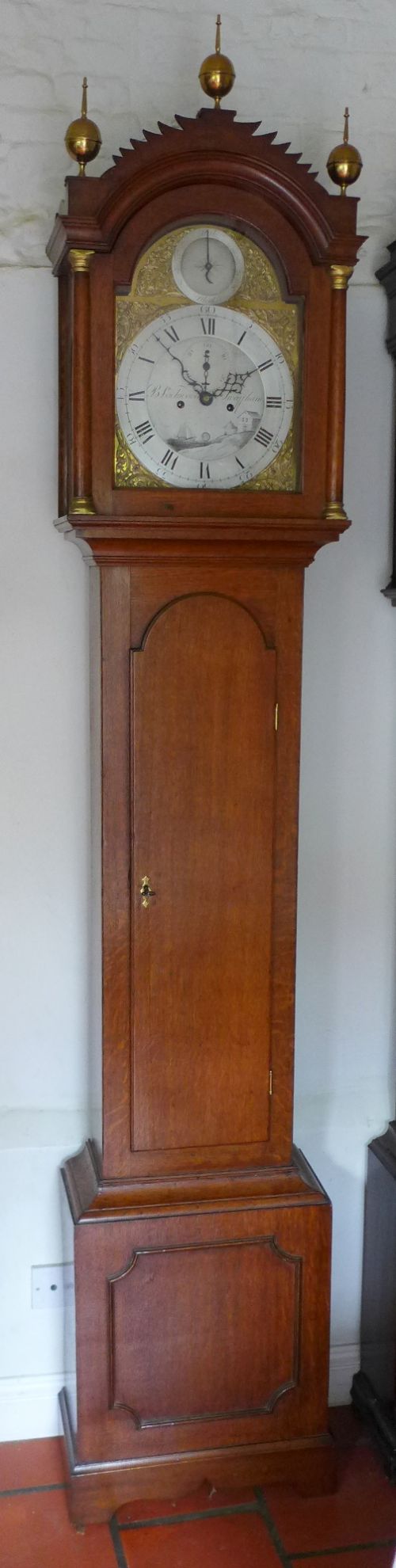 18th Cent Oak 8 Day Long Case Grandfather  Clock