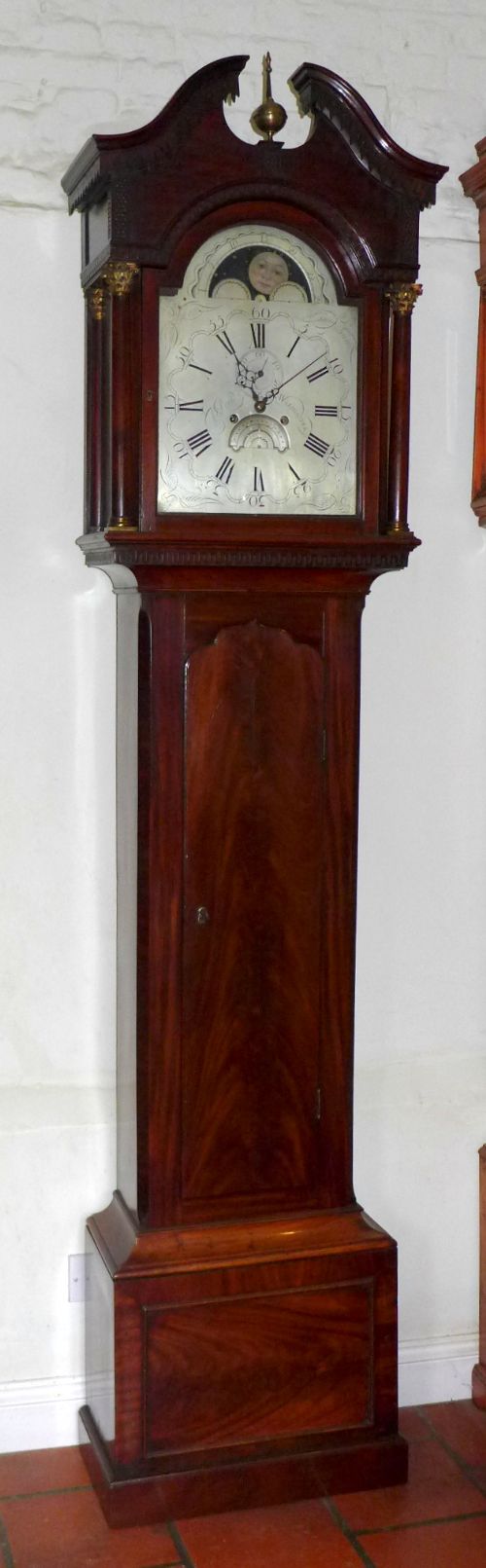18th Cent Mahogany Longcase Clock in the Chippendale Taste