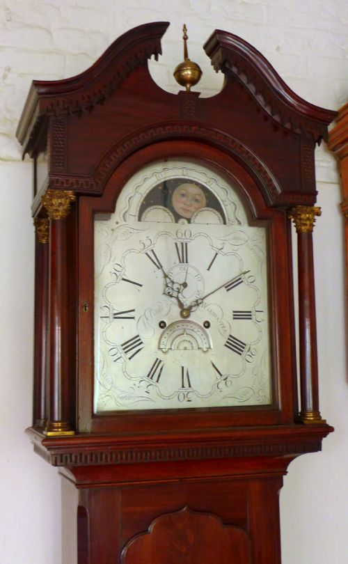 fig 1. 18th Cent Mahogany Longcase Clock in the Chippendale Taste