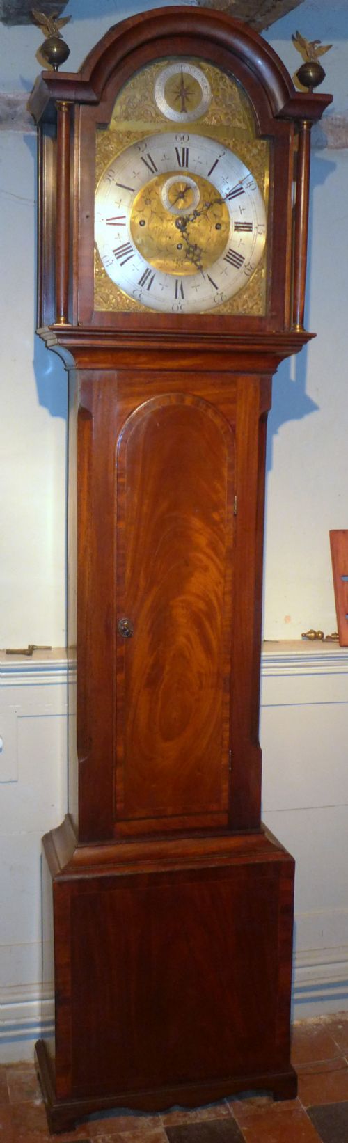 19th Cent Mahogany Musical Longcase Clock