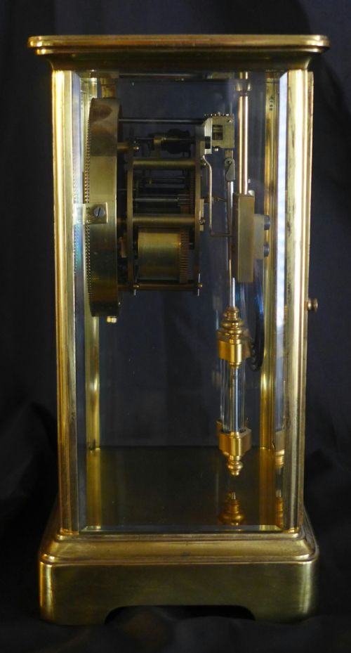 fig 1. 19th Cent Brass Four Glass French Mantle Clock