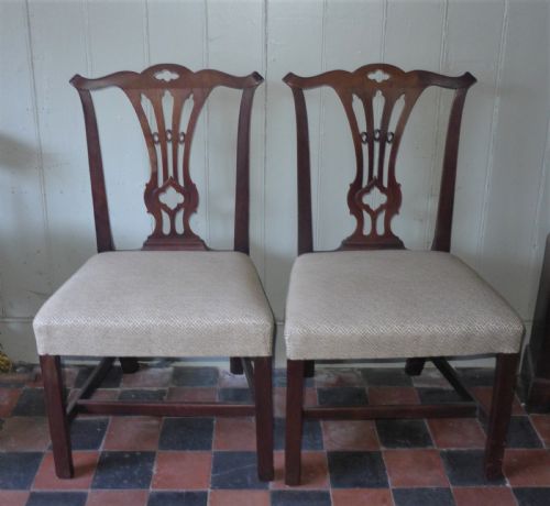 Pair Geo III "Chippendale" Style Side Chairs