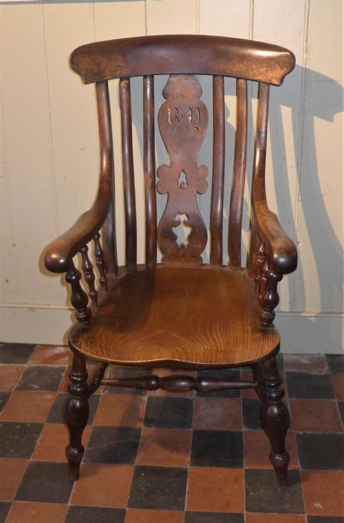 Large 19th Century Thames Valley, Lath Back Windsor Chair