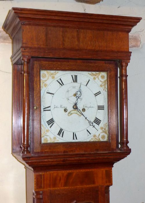 fig 1. Late 18th Cent Oak & Mahogany Longcase Clock