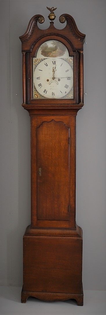 19th Cent Oak 8 Day Longcase Grandfather Clock
