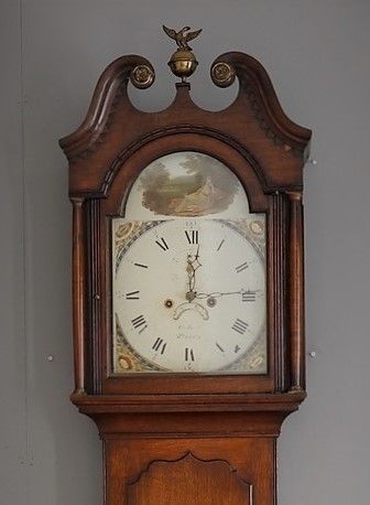 fig 1. 19th Cent Oak 8 Day Longcase Grandfather Clock
