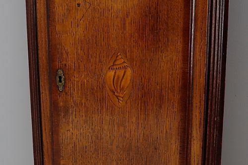 fig 1. 19th Cent Oak 8 Day Moon Dial Longcase Grandfather Clock