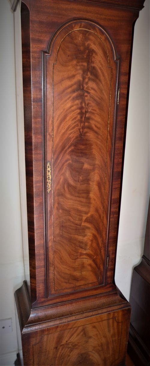 fig 1. 18th Cent Mahogany 8 Day Long case / Grandfather Clock