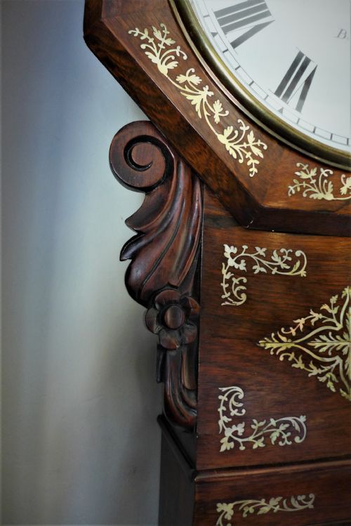 fig 2. Early 19th Cent Rosewood Striking Fusee Wall Clock