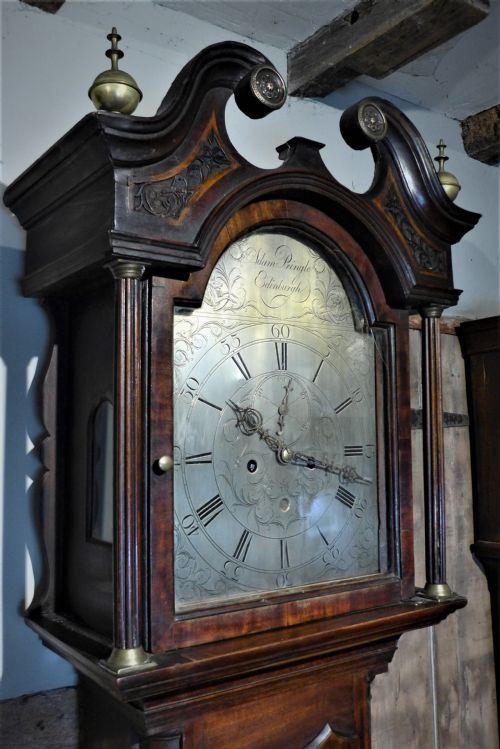 fig 1. Geo III Scottish Mahogany Long case / Grandfather Clock