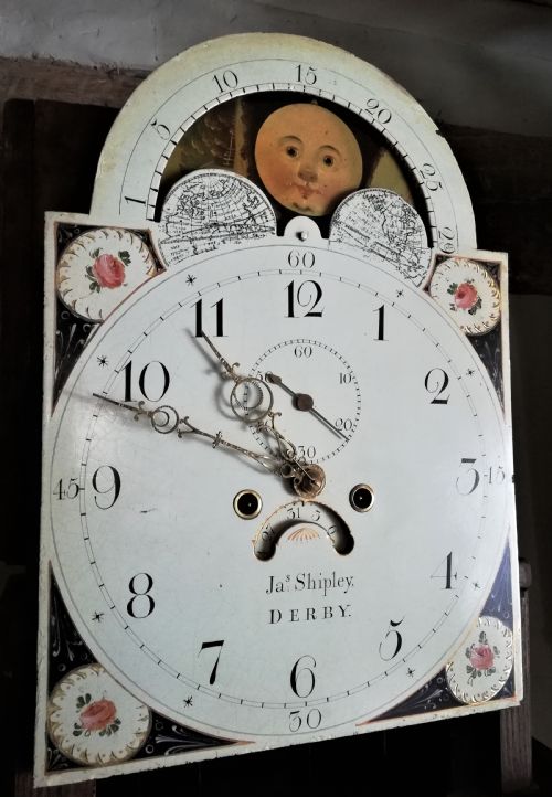 fig 2. Early 19th Cent 8 Day Moon Phase Long Case / Grandfather Clock