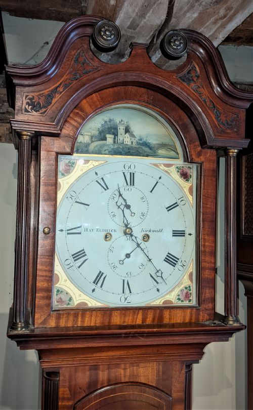fig 1. Early 19th Cent Mahogany Scottish Long Case Clock