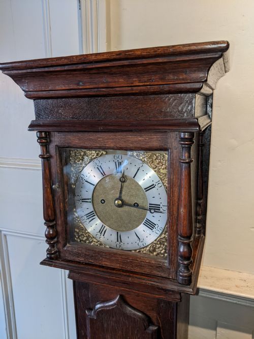 fig 1. Early 20th Cent Oak Granddaughter Clock
