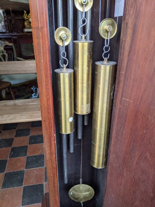 fig 1. Mahogany Grandmother Long Case Clock with Westminster Chimes