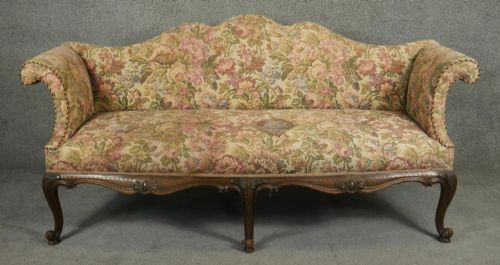 Late 19th Cent Geo III Style Camel Back Sofa