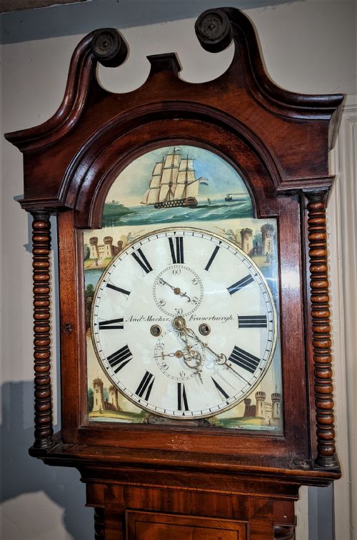 fig 1. 19th Cent Scottish Longcase Long Case Grandfather Clock