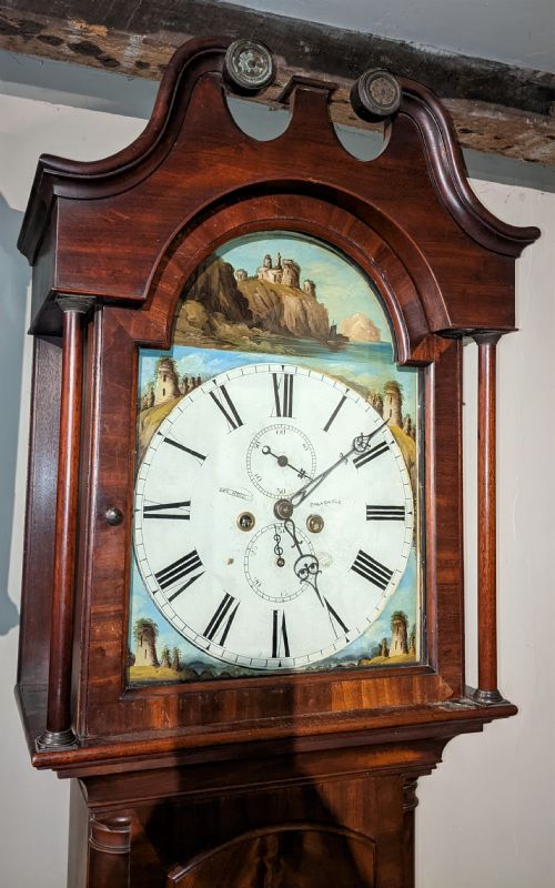 fig 1. 19th Cent Scottish Mahogany Longcase Long Case Grandfather Clock