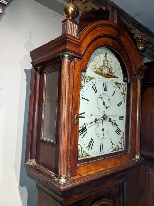 fig 2. Late 18th Cent 8 Day Mahogany Long Case Longcase Grandfather Clock