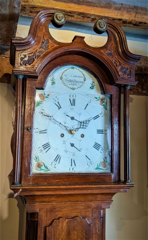 fig 1. Late 18th Cent Scottish Oak Longcase Long Case Grandfather Clock