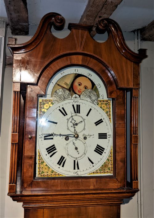 fig 1. 19th Cent Moon Dial Longcase Clock