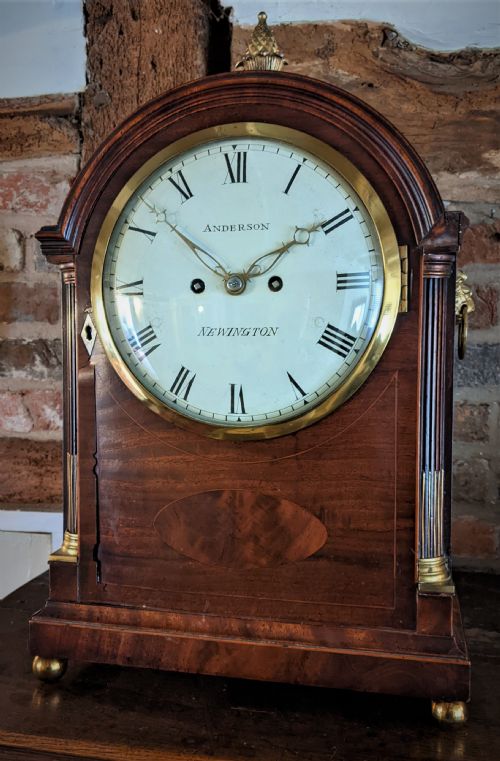 GEO III MAHOGANY PAD TOP BRACKET CLOCK