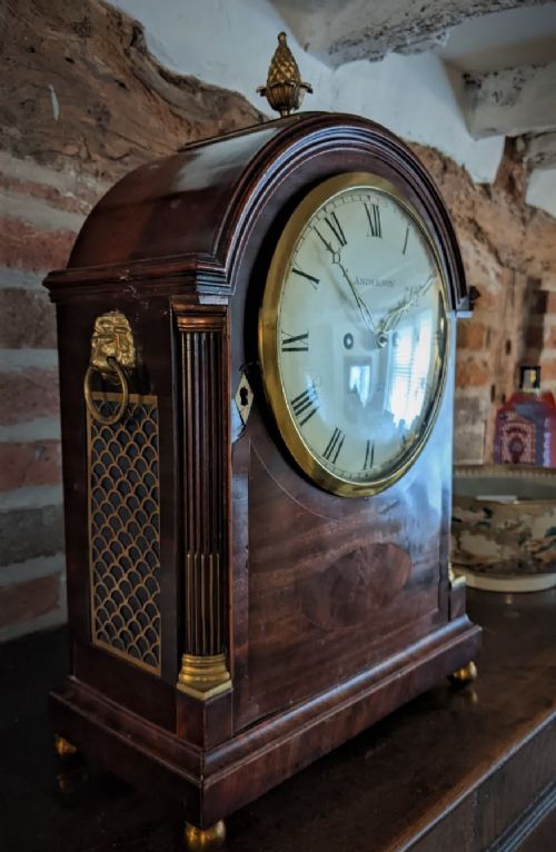 fig 1. Geo III Mahogany Pad Top Bracket Clock