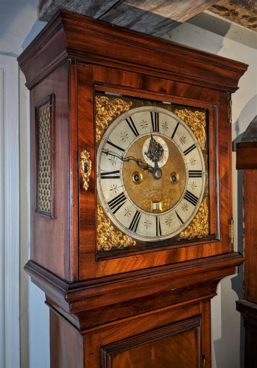 fig 1. 18th Cent Mahogany Longcase Clock