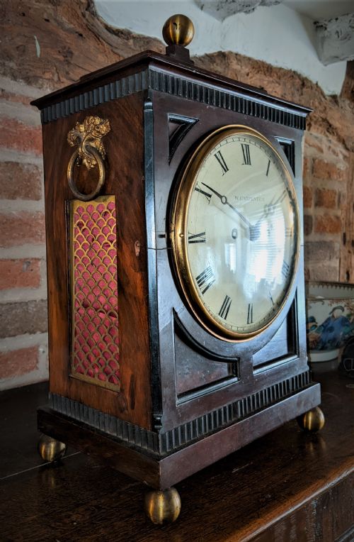 19TH CENT MAHOGANY FUSEE BRACKET CLOCK - ADDITIONAL PHOTO 2