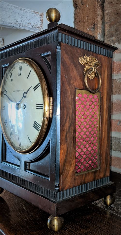 19TH CENT MAHOGANY FUSEE BRACKET CLOCK - ADDITIONAL PHOTO 3