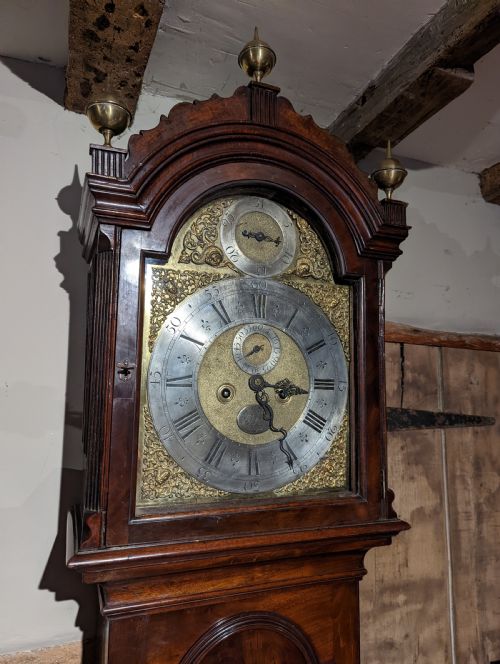 fig 1. 18th Cent Mahogany Longcase Long Case Grandfather Clock