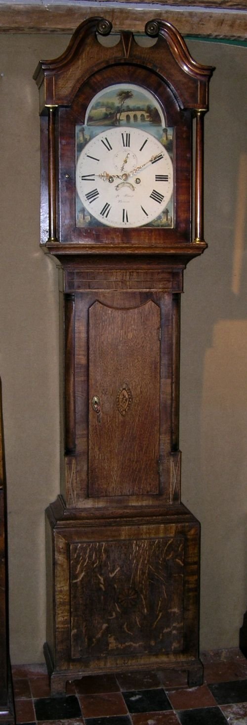 19th Cent Oak 8 Day Longcase Clock