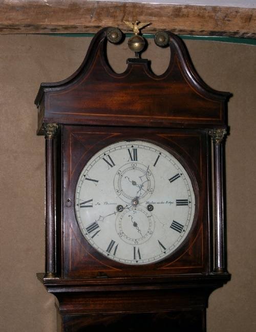 fig 1. Early 19th Cent Mahogany 8 Day Longcase Clock