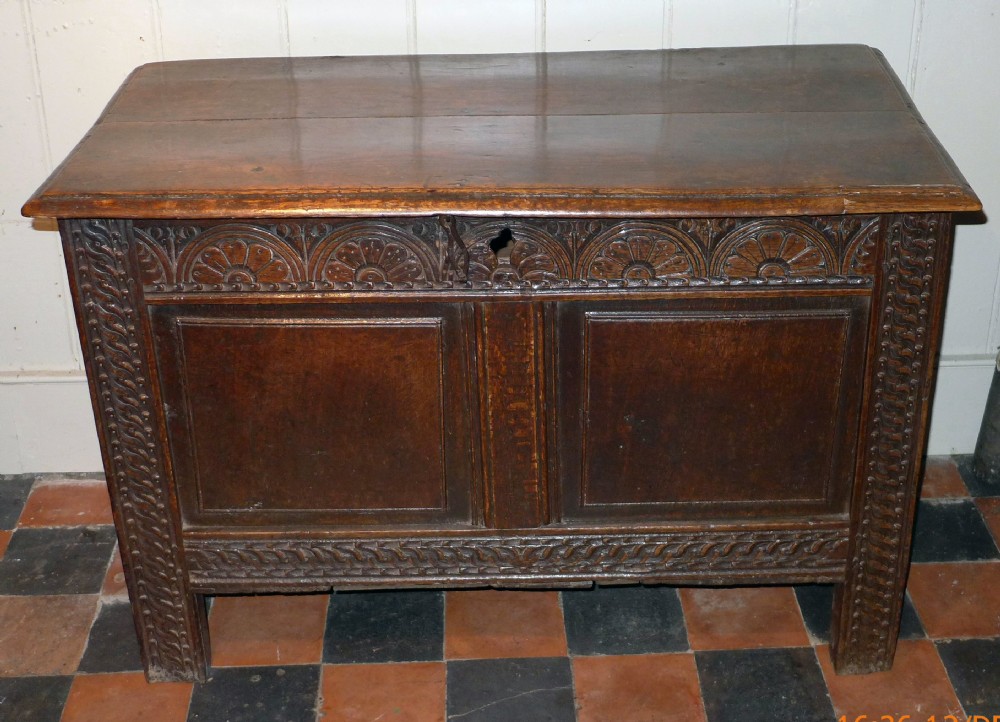 Small 17th cent Carved Oak coffer