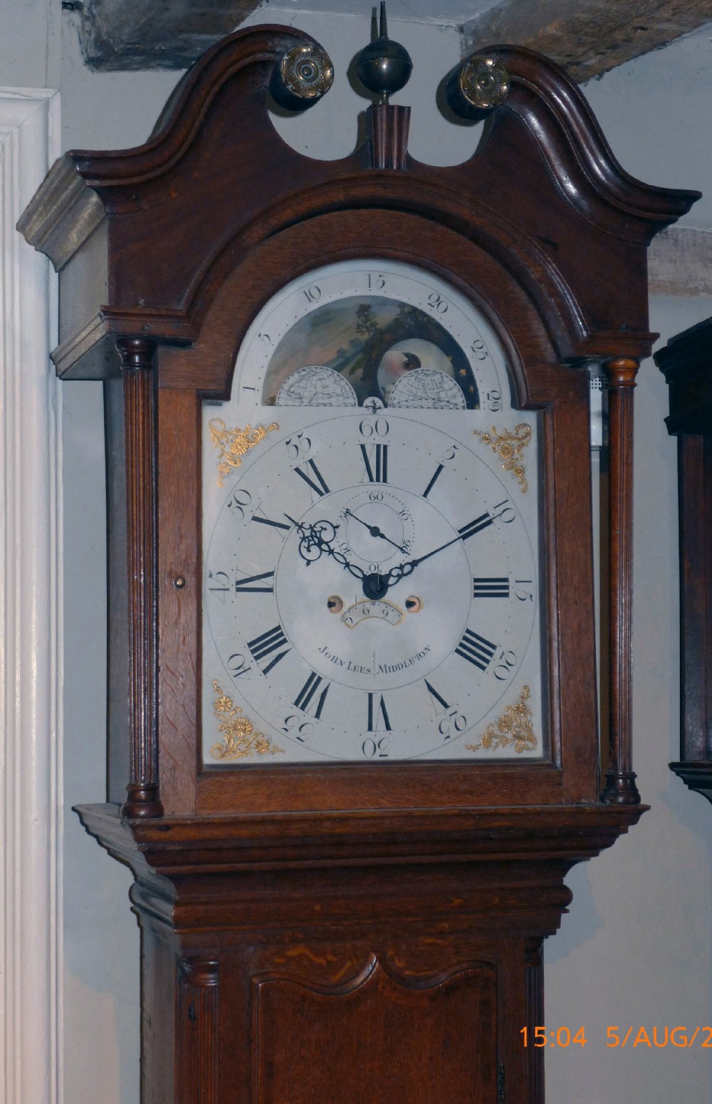 C1800 Oak Longcase Clock with Moon Dial