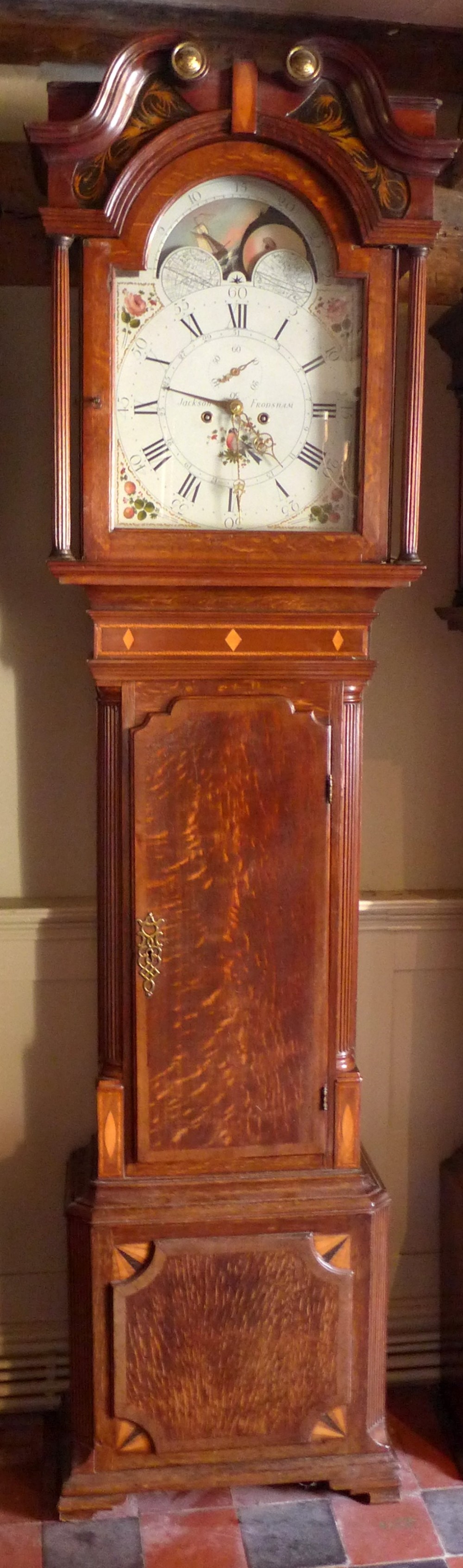 
Late 18th Cent Moon Dial Longcase Clock