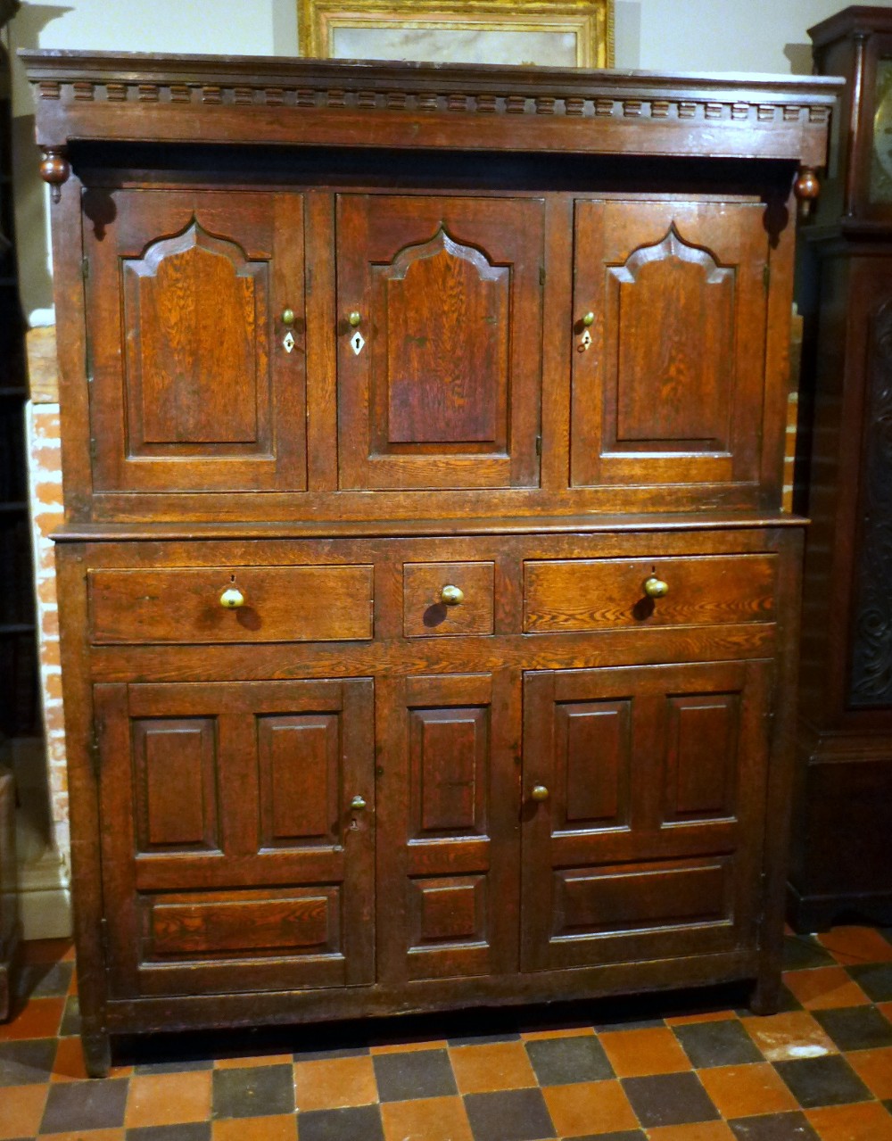18th Cent Oak Court Cupboard/Press Cupboard
