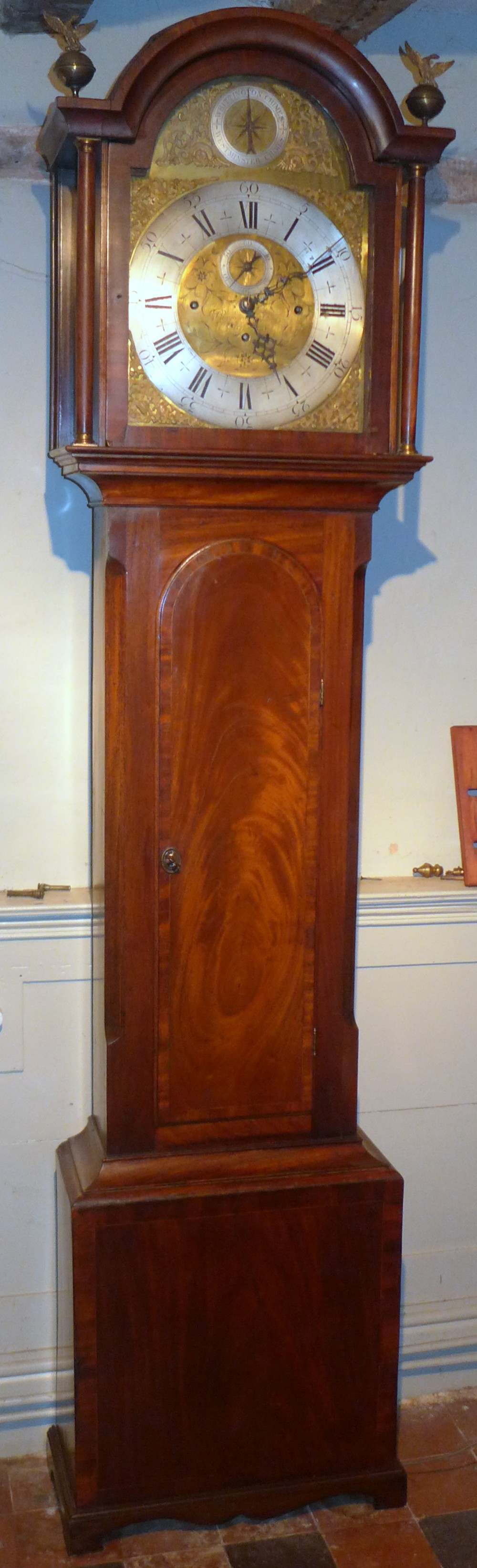 19th Cent Mahogany Musical Longcase Clock