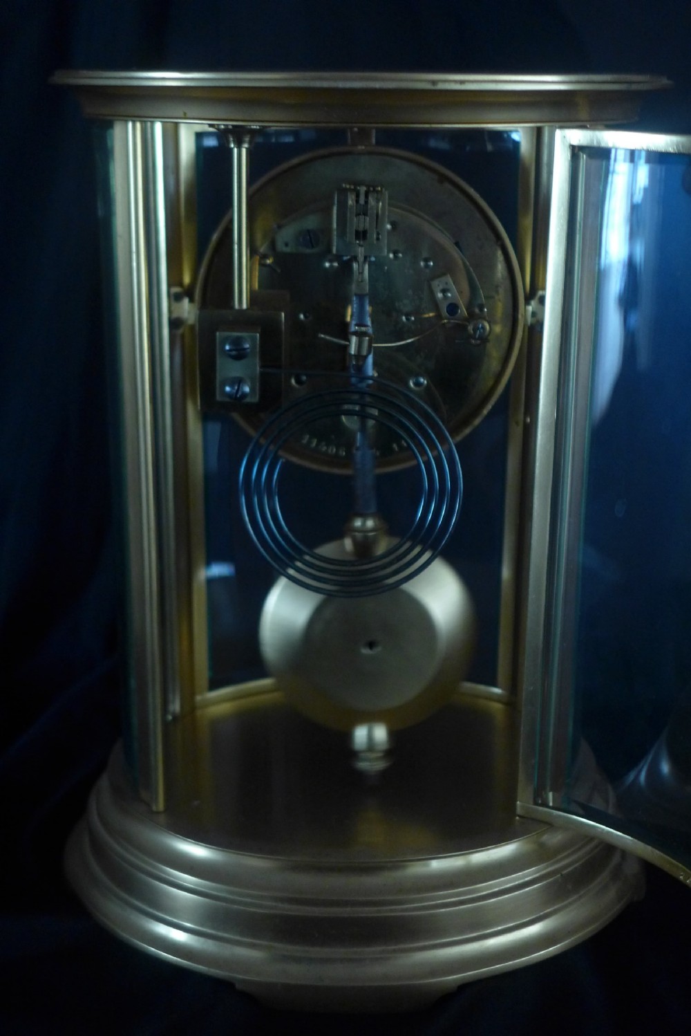 19th Cent French Oval Four Glass Clock View III