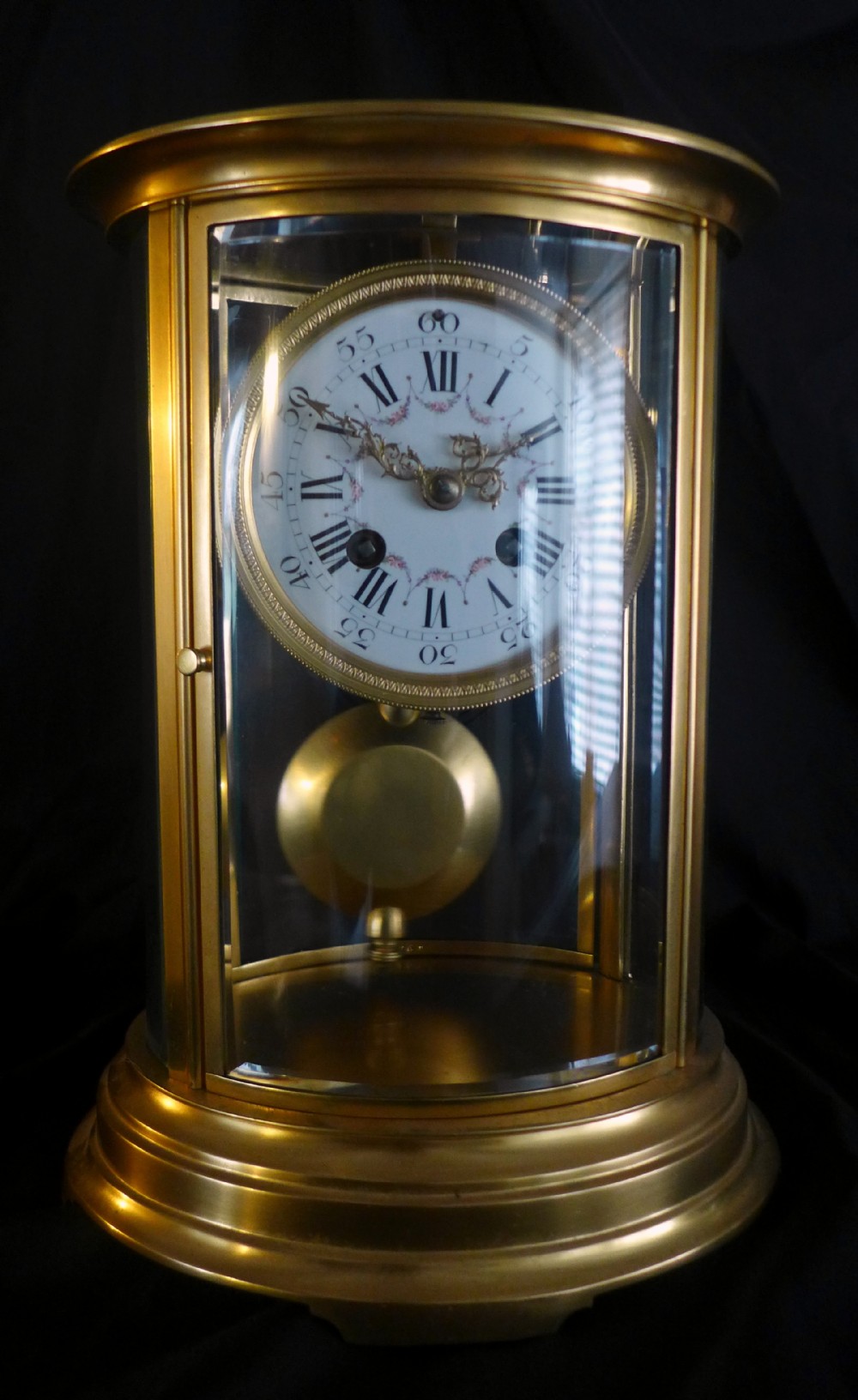 19th Cent French Oval Four Glass Clock