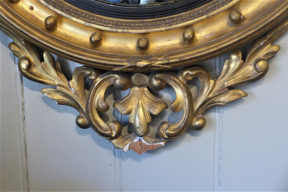 19th Cent Gilt Convex Mirror View II
