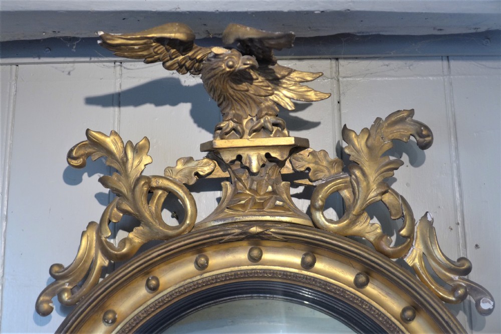 19th Cent Gilt Convex Mirror View III