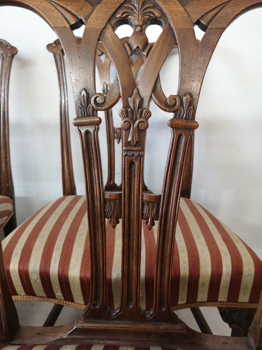 Set 8 (6+2) 18th Cent Chippendale Gothic Mahogany Dinning Chairs View II