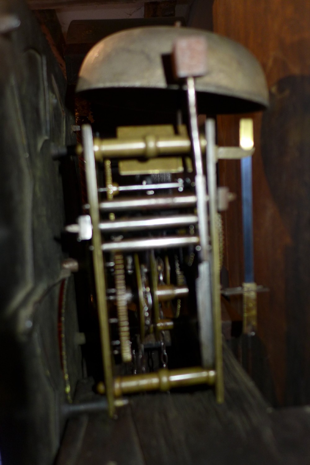 18th Cent Oak, Brass Dial Long case / Grandfather Clock View III