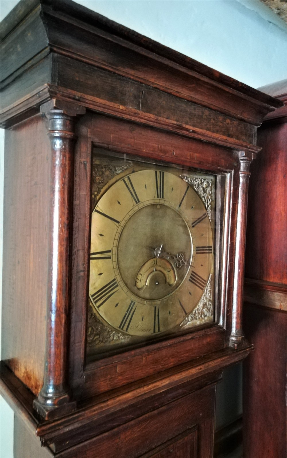 18th Cent Oak, Brass Dial Long case / Grandfather Clock View IV