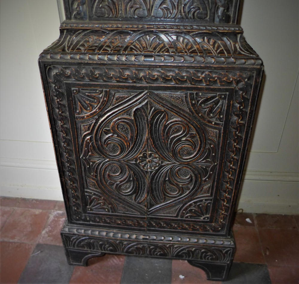 18th Cent Carved Oak 8 Day Long Case / Grandfather Clock View IV